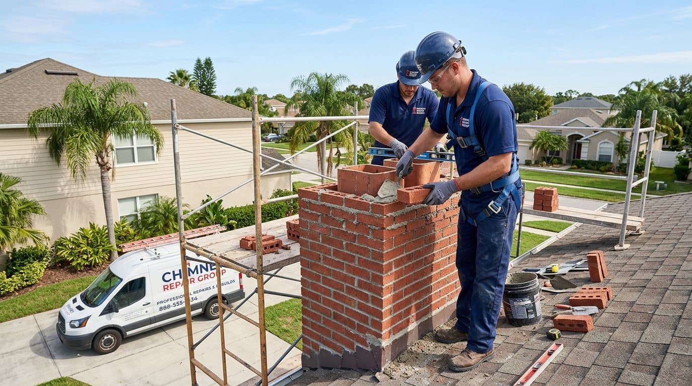 Exterior Chimney Frame Rebuild in Sewall's Point